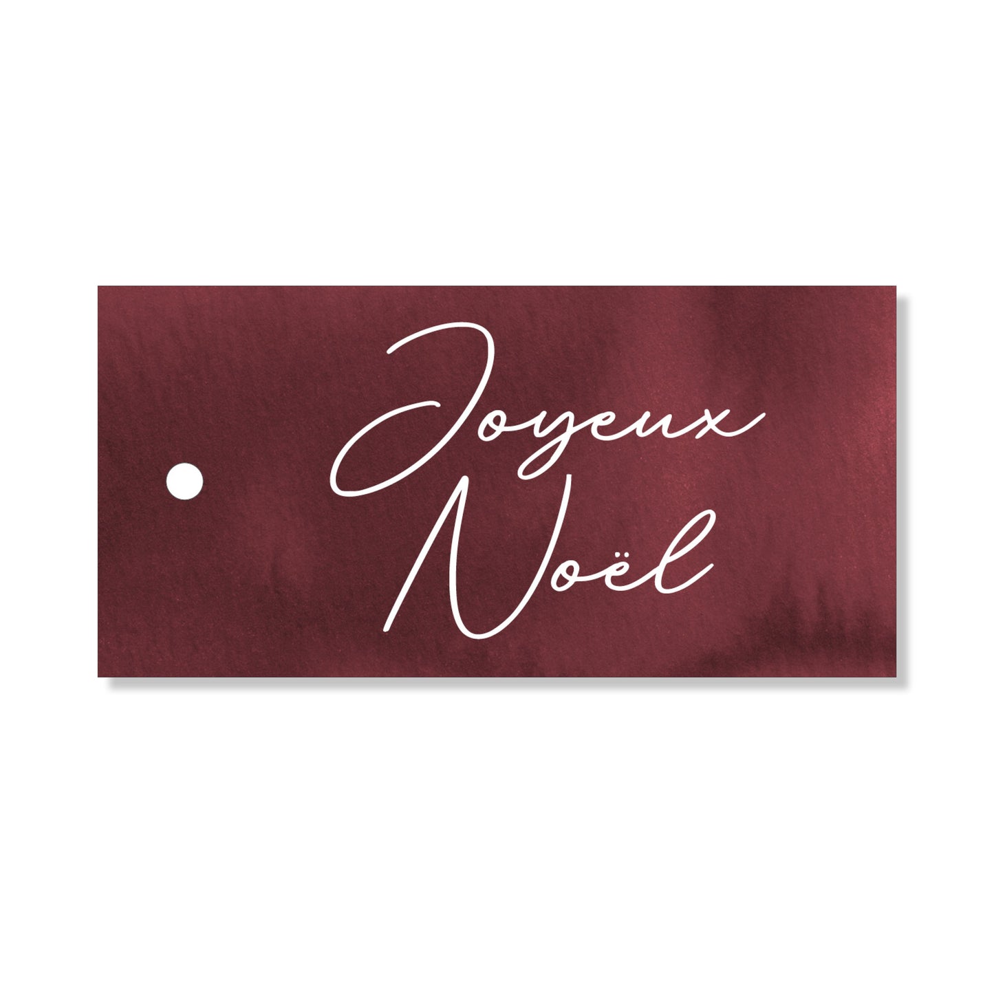 Lot de 6 étiquette "joyeux Noël" aquarelle bordeaux