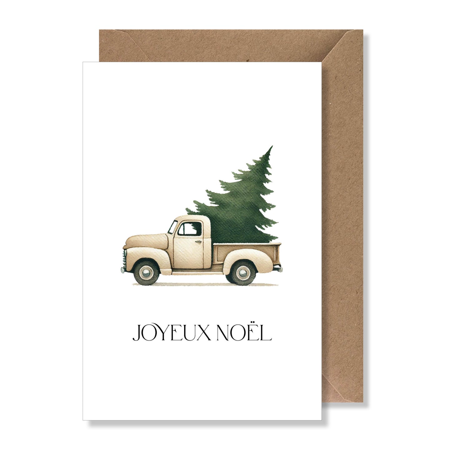 Carte de vœux A6 "Joyeux Noël" illustration camion