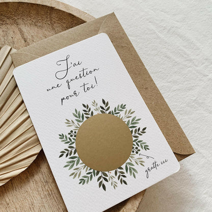 CARTE À GRATTER DEMANDE ‘DEMOISELLE D'HONNEUR’ AQUARELLE FLORAL - SEVEN PAPER