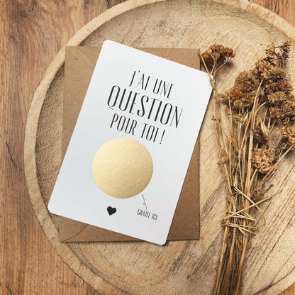 CARTE À GRATTER DEMANDE ‘DEMOISELLE D'HONNEUR’ N/B - SEVEN PAPER