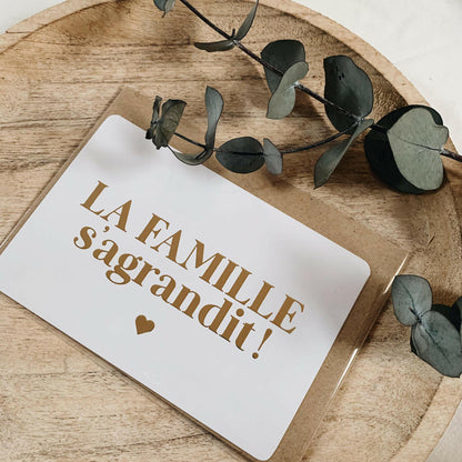 CARTE ANNONCE GROSSESSE ORIGINALE ‘LA FAMILLE S'AGRANDIT’ GOLD - SEVEN PAPER