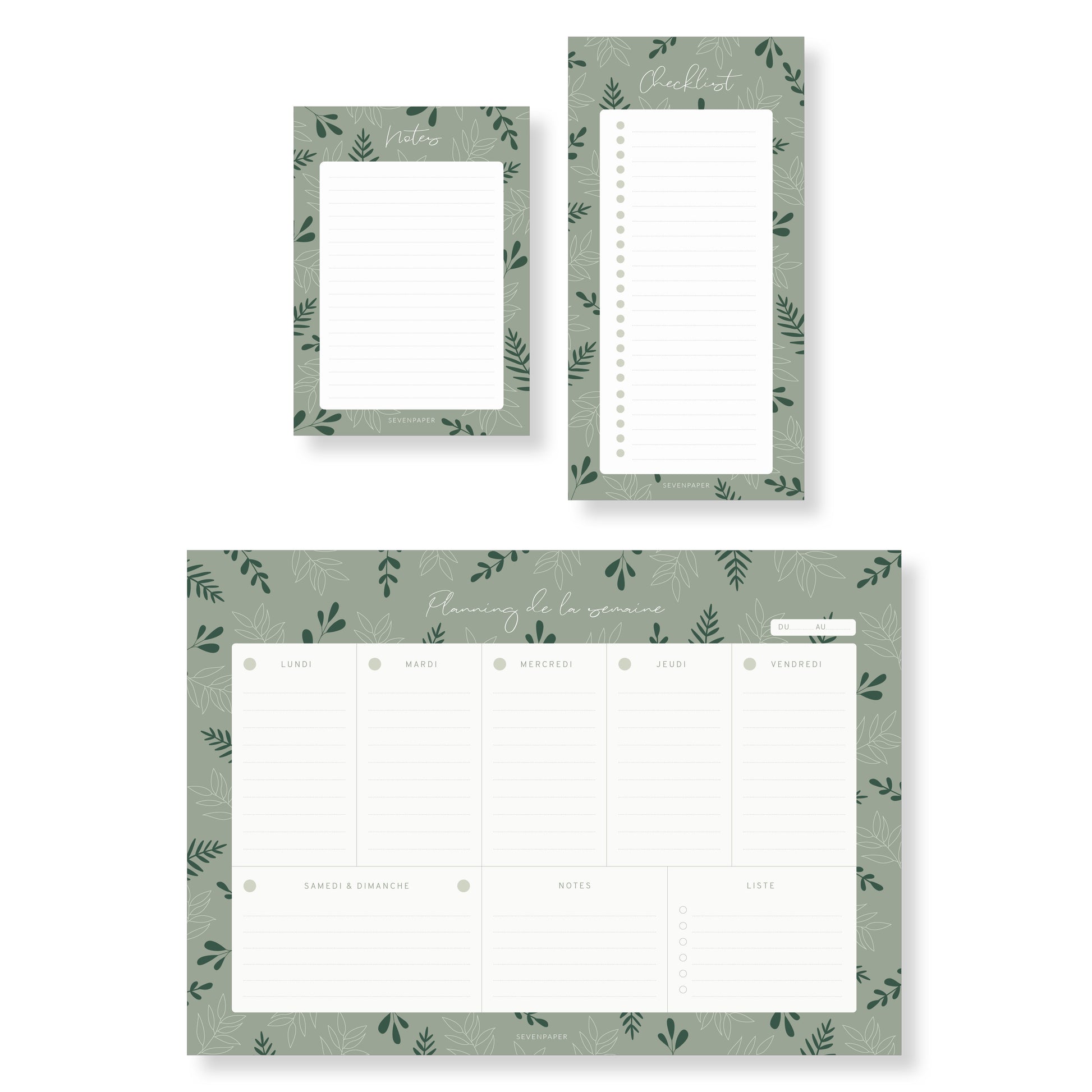 Planning perpétuel minimaliste sur 7 jours à imprimer