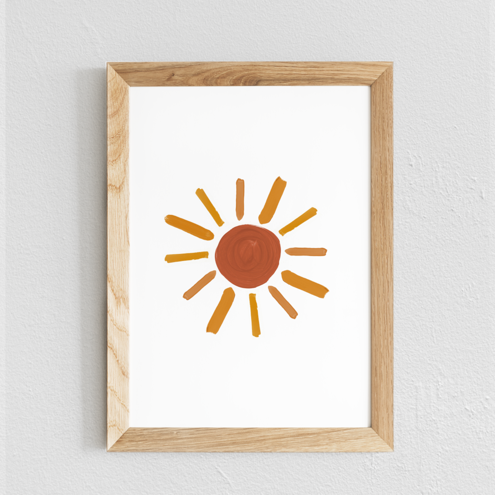 Poster chambre bébé / enfant ‘soleil’ brique, moutarde et rose - SEVEN PAPER