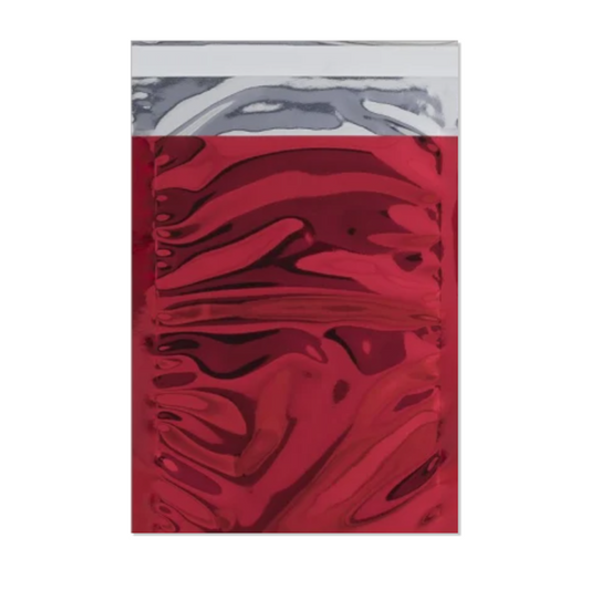5 Enveloppes sachet alu rouge C6