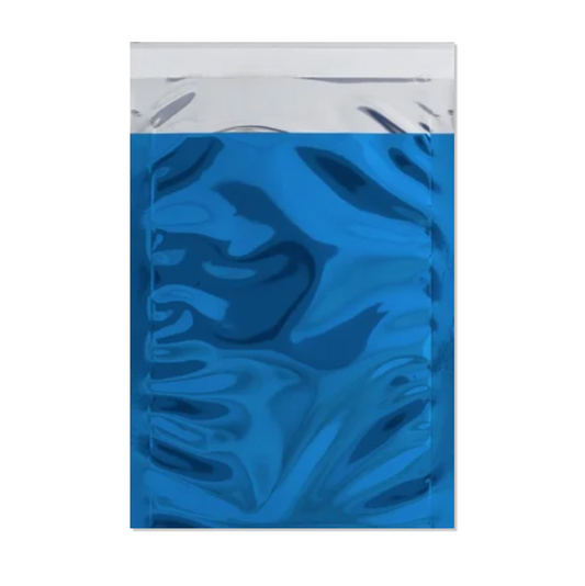 5 Enveloppes sachet alu bleu C6