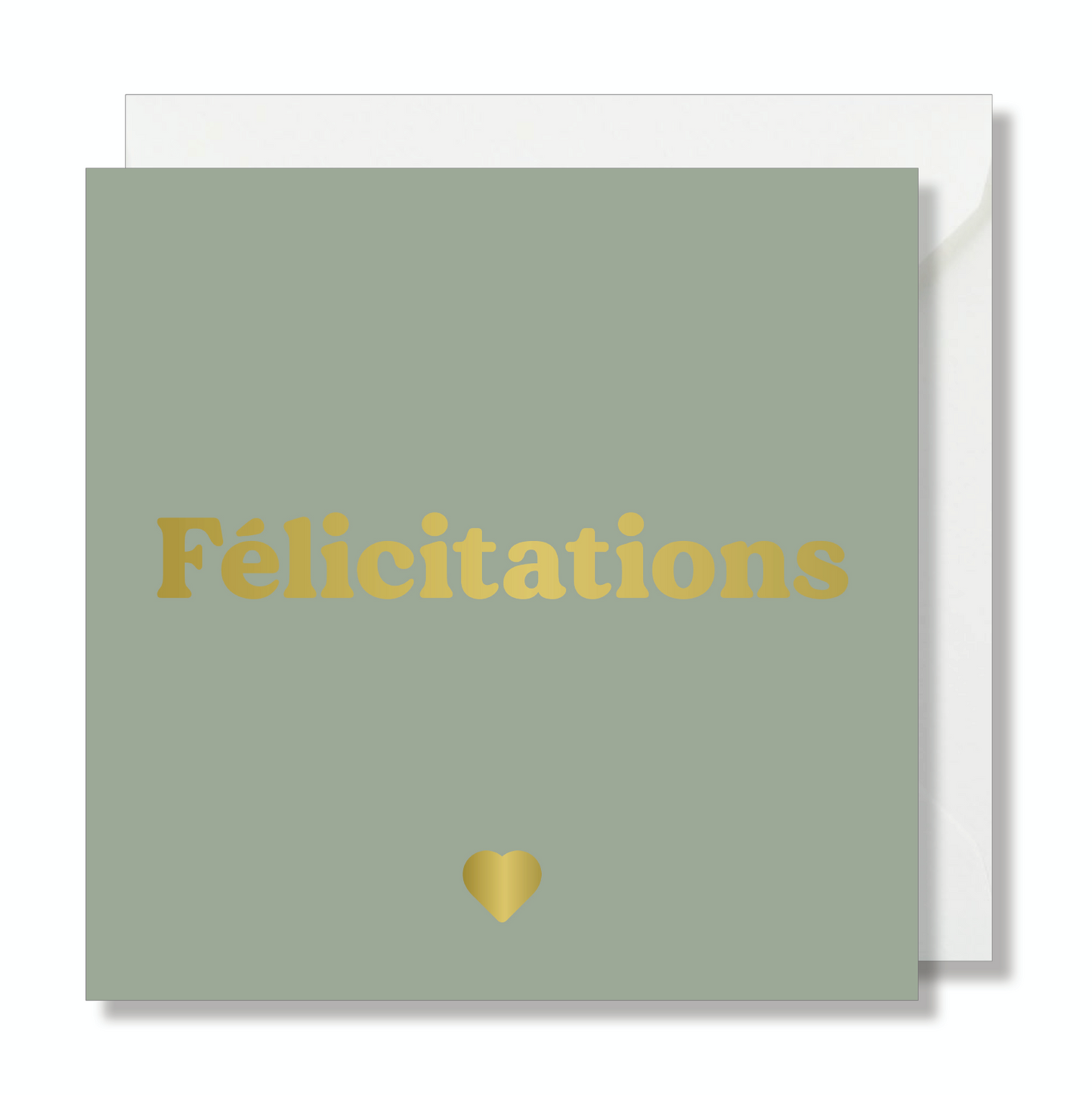 Carte de vœux carrée "félicitations" gold
