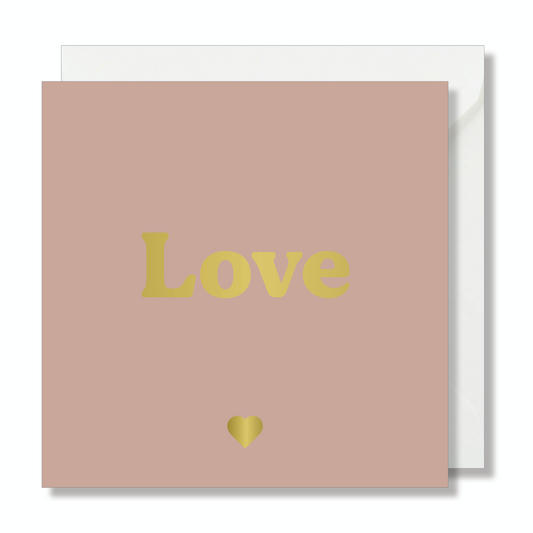 Quadratische Grußkarte "Love" Roségold