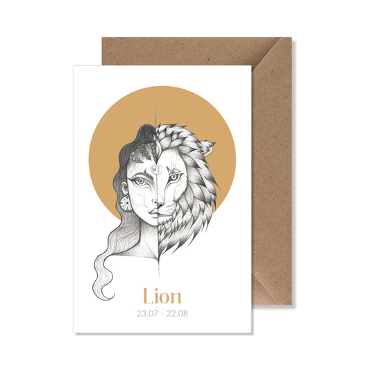 Carte de vœux zodiaque A6 "lion"