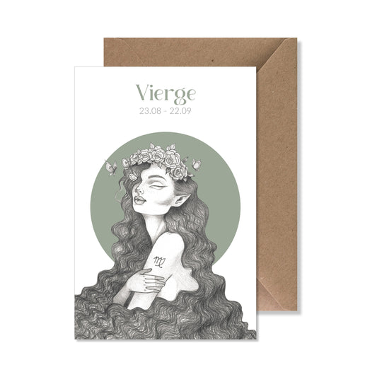 Carte de vœux zodiaque A6 "vierge"