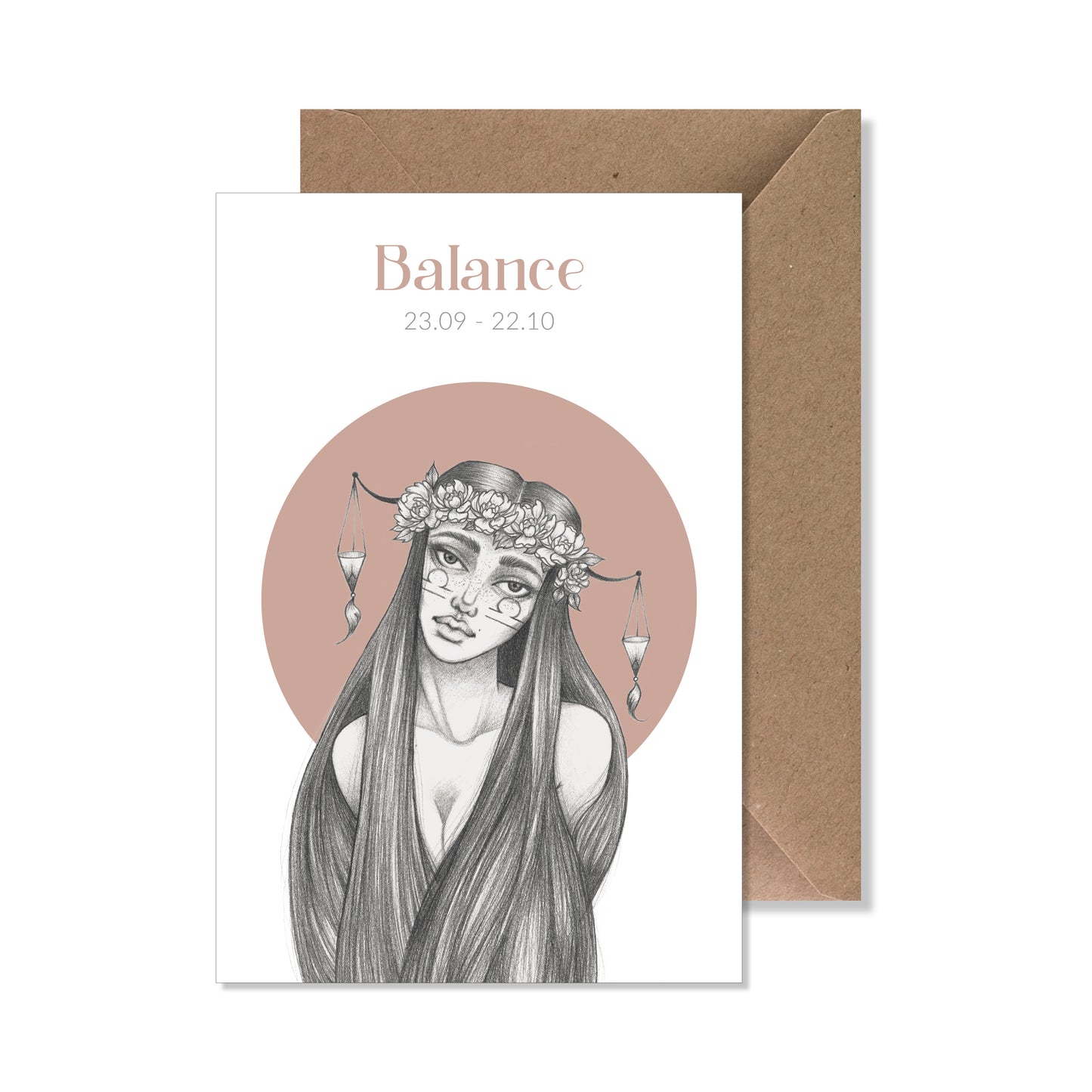Carte de vœux zodiaque A6 "balance"