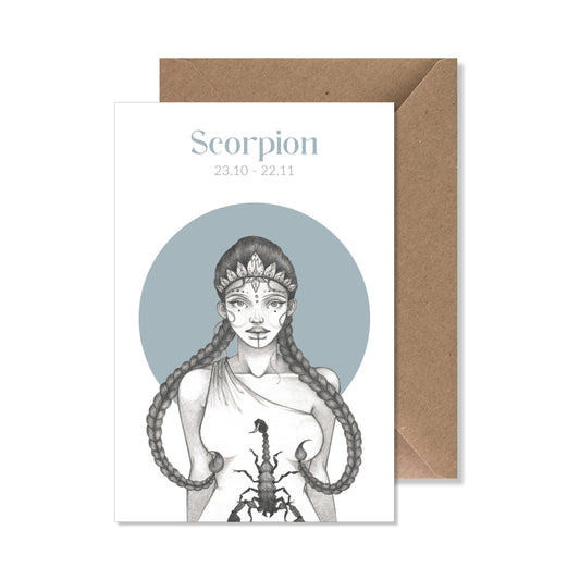 Carte de vœux zodiaque A6 "scorpion"