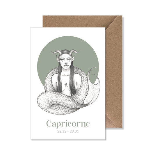 Carte de vœux zodiaque A6 "capricorne"