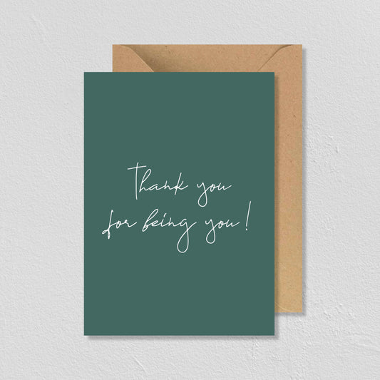 CARTE DE VŒUX "THANK YOU FOR BEING YOU" - SEVEN PAPER