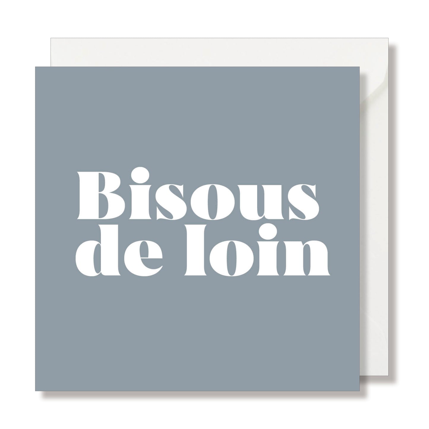 CARTE DE VŒUX "BISOUS DE LOIN" BLEU - SEVEN PAPER