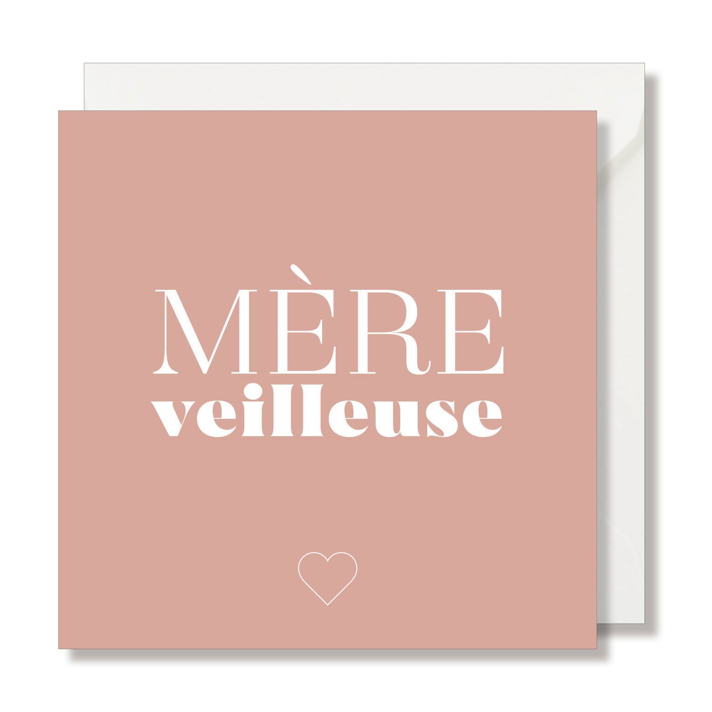 CARTE DE VŒUX "MÈRE-VEILLEUSE" ROSE - SEVEN PAPER