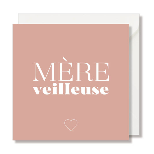 CARTE DE VŒUX "MÈRE-VEILLEUSE" ROSE - SEVEN PAPER