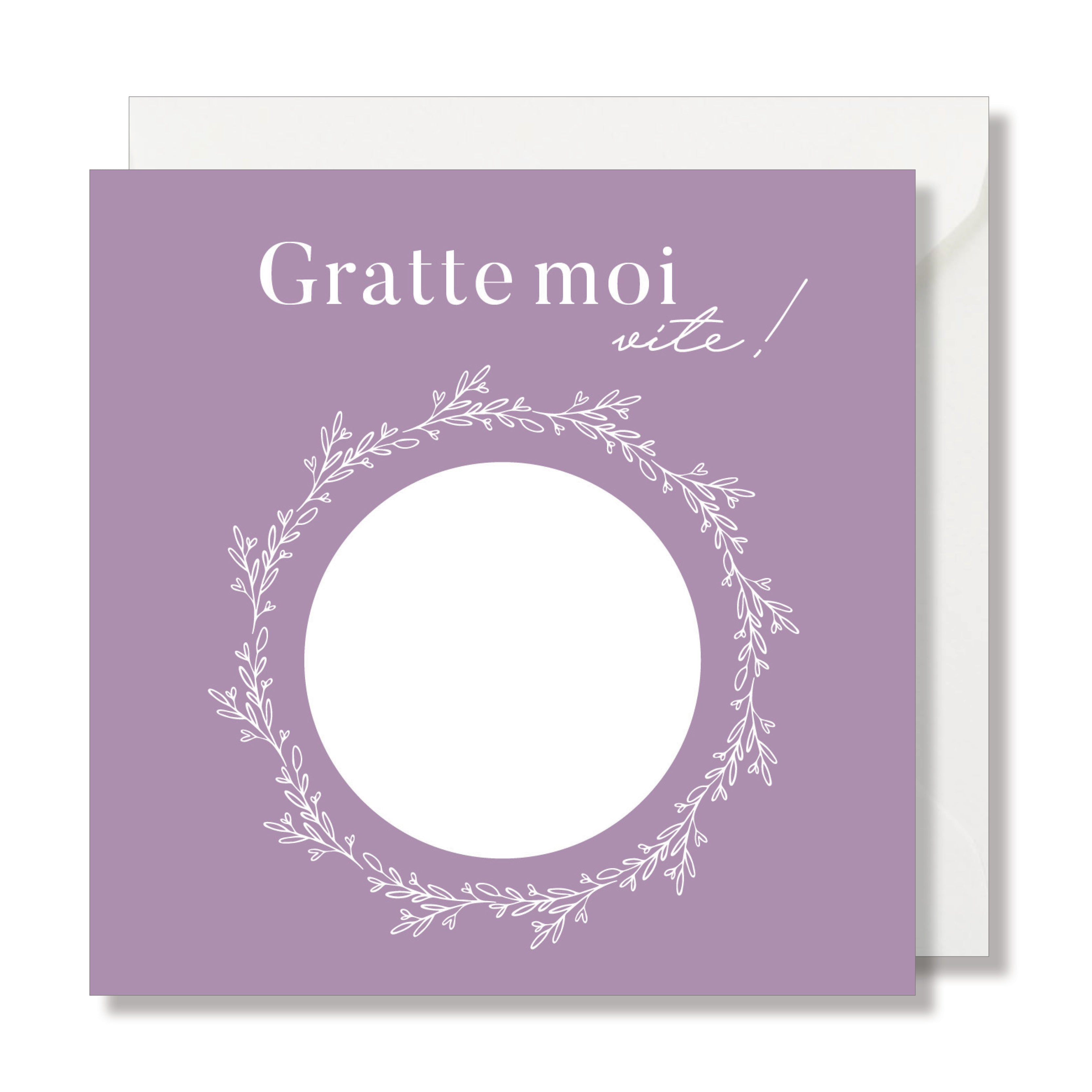 Carte à Gratter Gratte Moi - Cercle Floral et Message