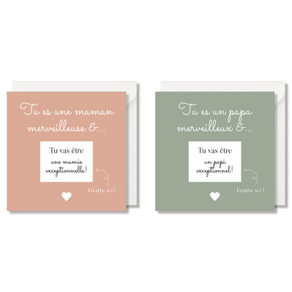Carte à gratter "papi exceptionnel" vert