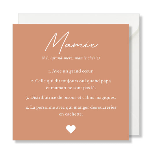 Carte de vœux carrée "mamie"
