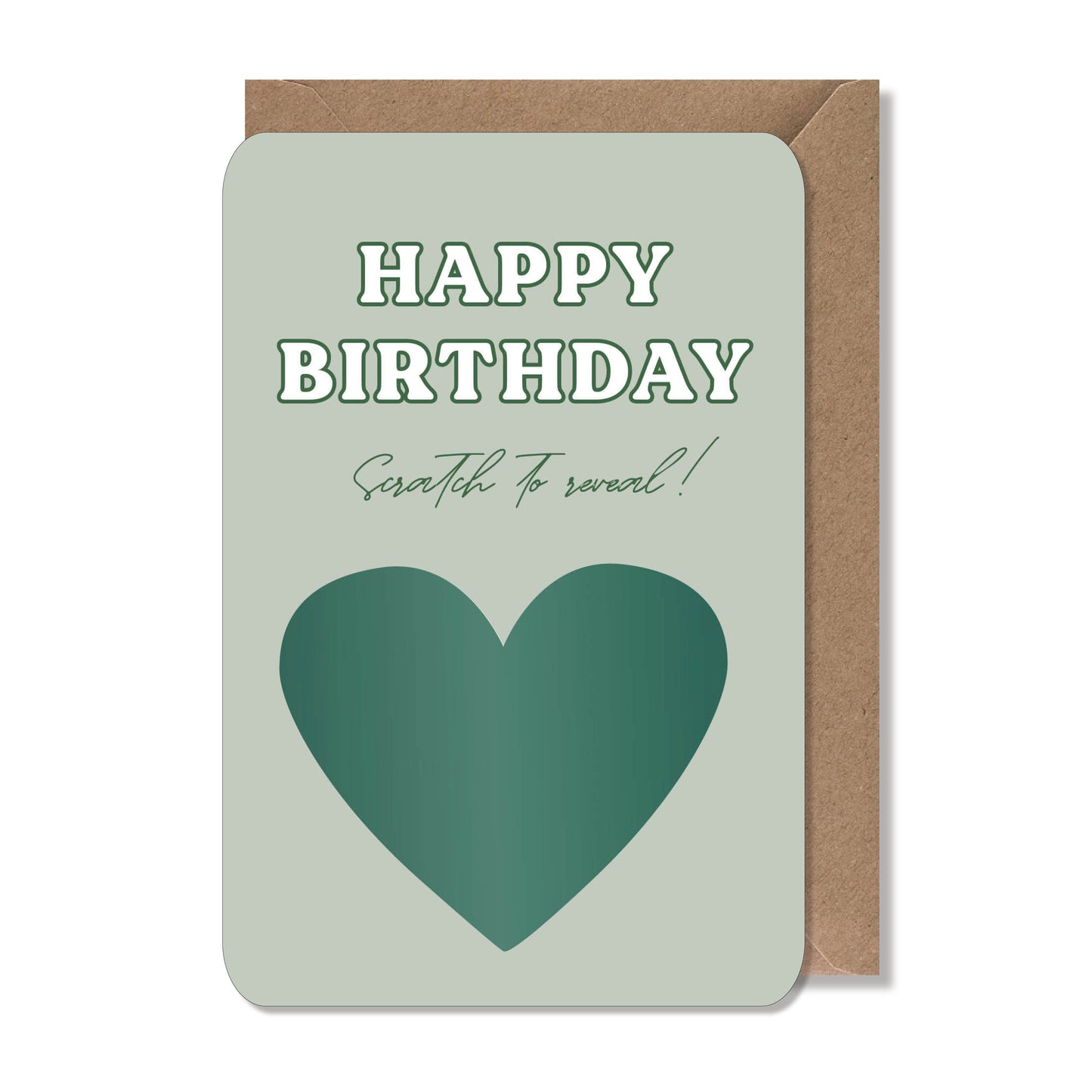 Carte à gratter originale "happy birthday" vert