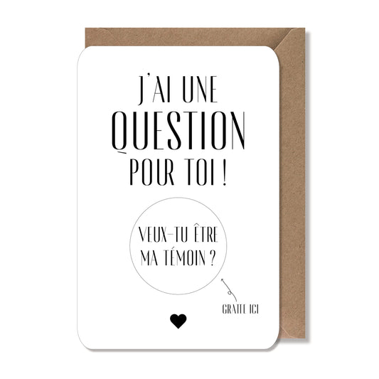 Carte à gratter mariage - ma témoin