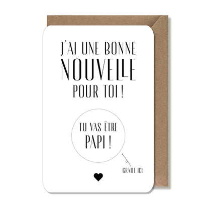 Carte à gratter annonce grossesse - papi