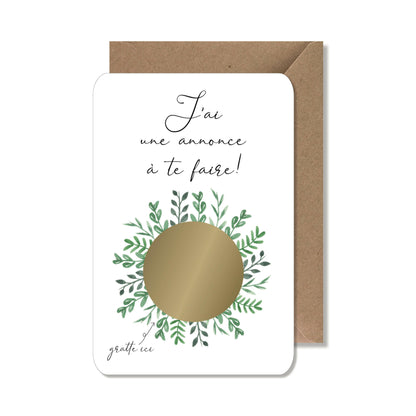 Carte à gratter annonce grossesse - mamie