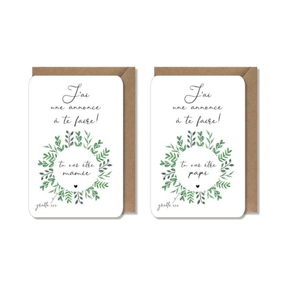Carte à gratter annonce grossesse - mamie