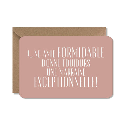 Cartes grossesse / naissance demande ‘amie / marraine’ rose