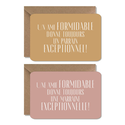 Cartes grossesse / naissance demande ‘amie / marraine’ rose