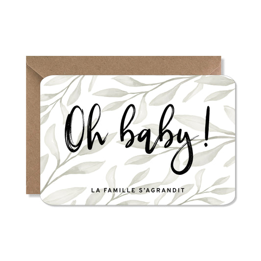 Carte annonce grossesse originale - Oh baby