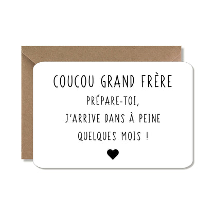 Carte annonce grossesse / naissance ‘grand frère’