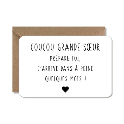 Carte annonce grossesse / naissance ‘grande sœur’
