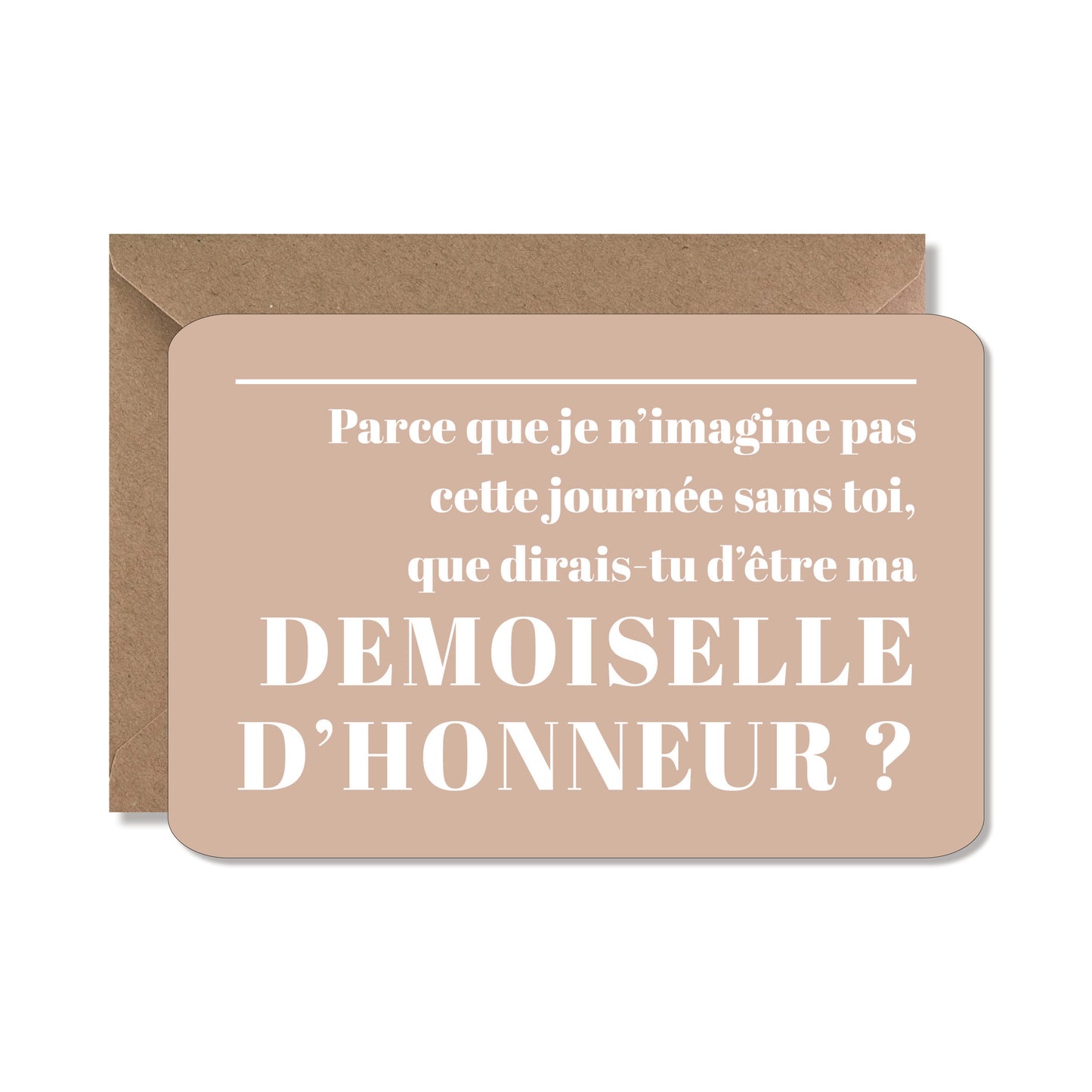 CARTE DEMANDE MARIAGE ‘DEMOISELLE D'HONNEUR’ ROSE - Seven Paper