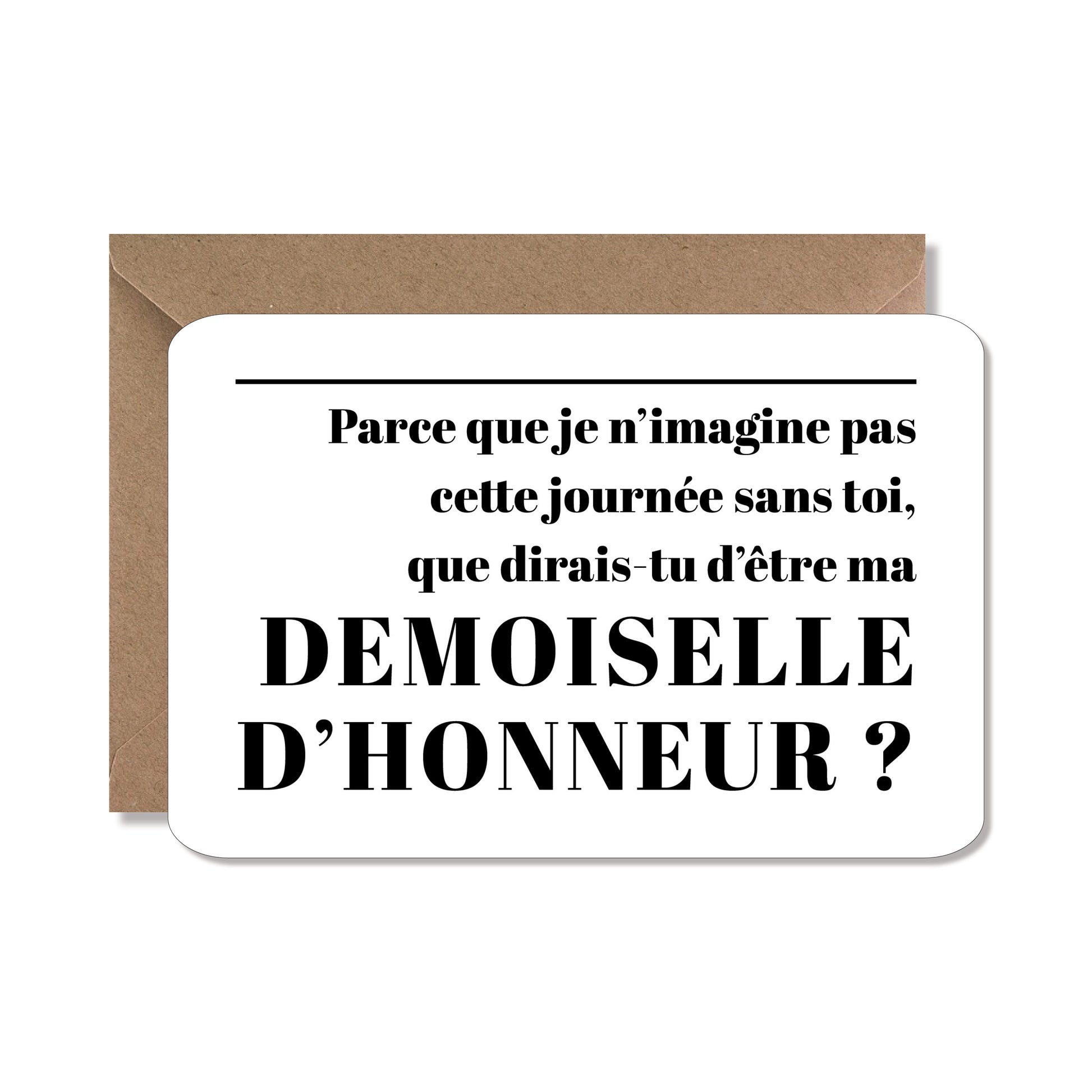CARTE DEMANDE MARIAGE ‘DEMOISELLE D'HONNEUR’ - Seven Paper
