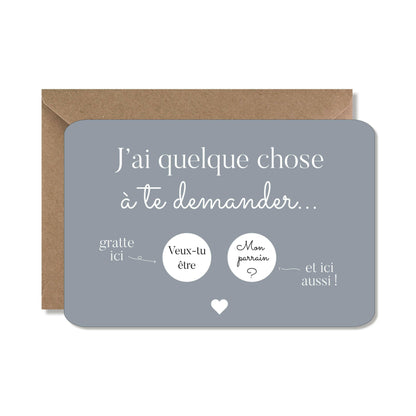 Carte à gratter demande - parrain bleu