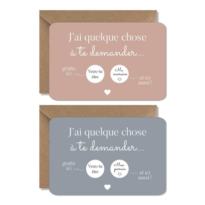 Carte à gratter demande - parrain bleu