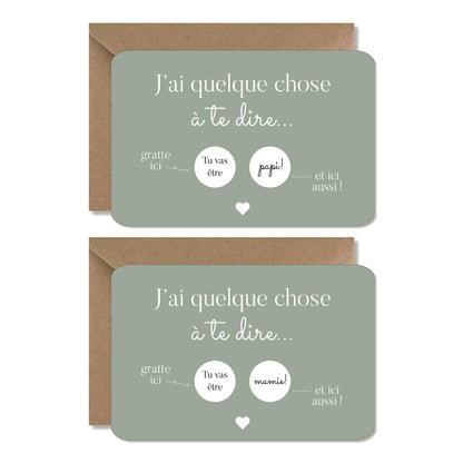 Carte à gratter annonce grossesse - mamie