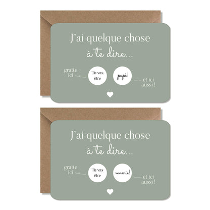 Carte à gratter annonce grossesse - papi