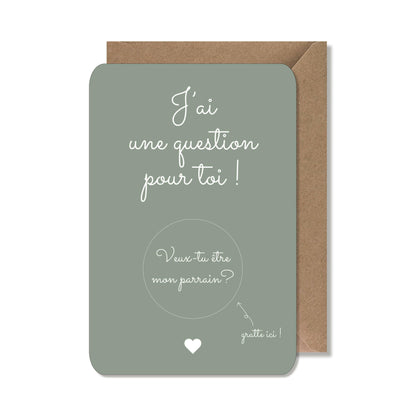 Carte à gratter demande - parrain vert