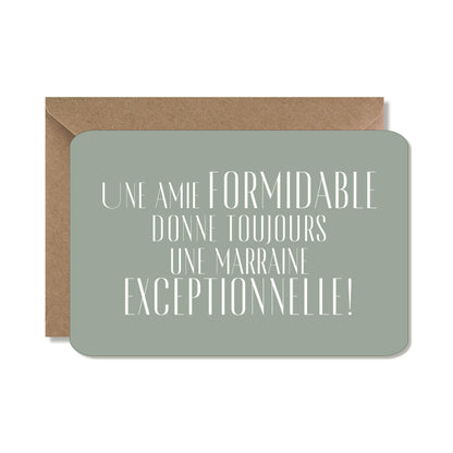 Cartes grossesse / naissance demande ‘amie / marraine’ vert