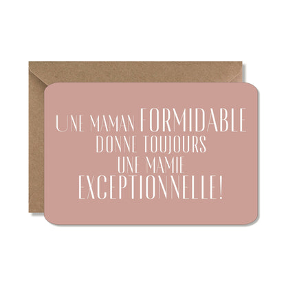 Carte annonce originale grossesse - mamie, rose