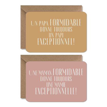 Carte annonce originale grossesse - mamie, rose
