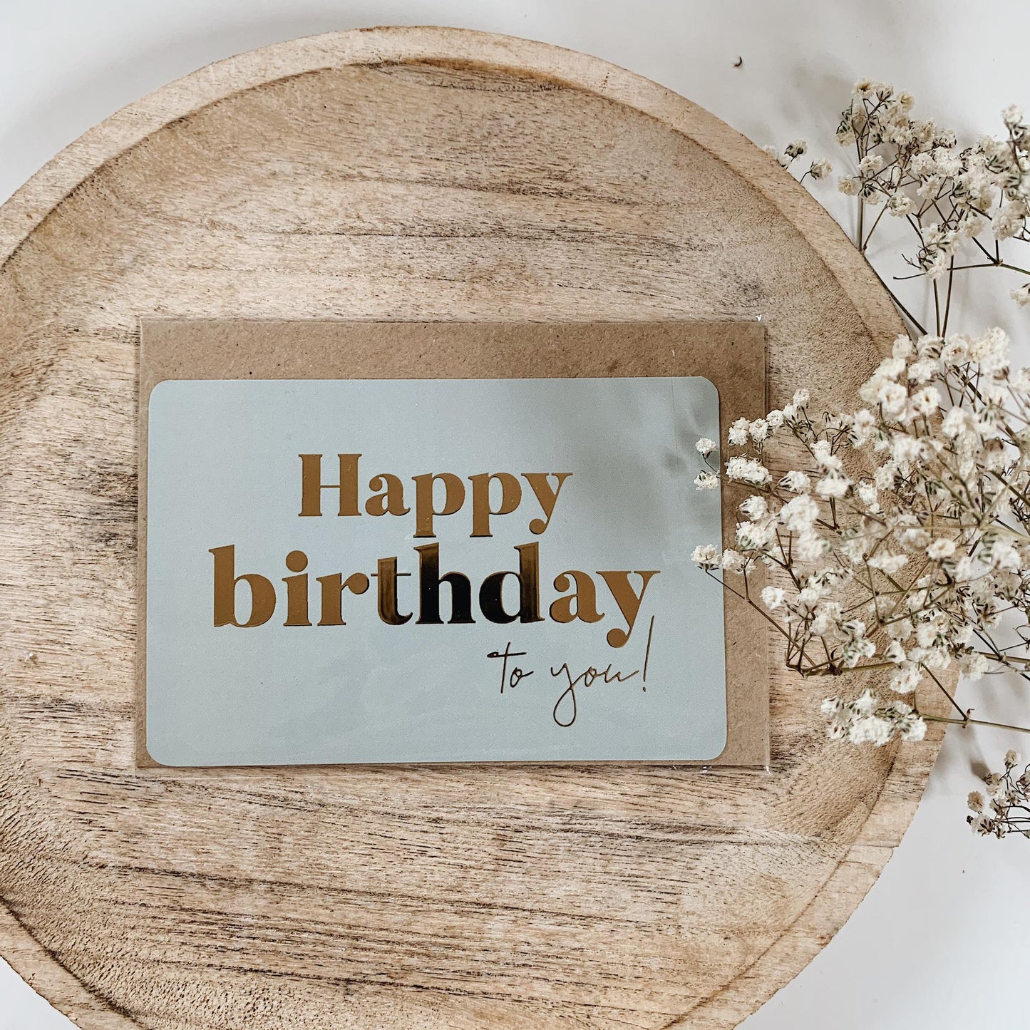 CARTE DE VOEUX "HAPPY BIRTHDAY TO YOU" GOLD - SEVEN PAPER