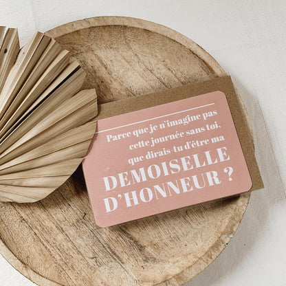 CARTE DEMANDE MARIAGE ‘DEMOISELLE D'HONNEUR’ ROSE - SEVEN PAPER