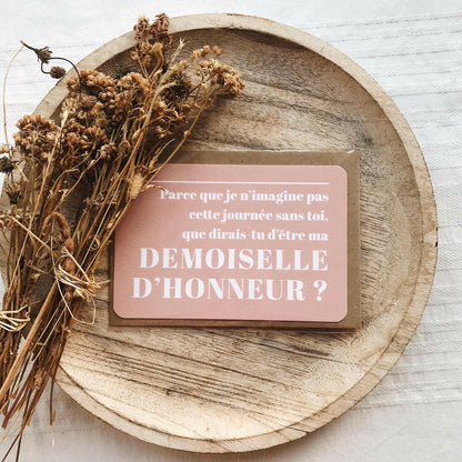 CARTE DEMANDE MARIAGE ‘DEMOISELLE D'HONNEUR’ ROSE - SEVEN PAPER