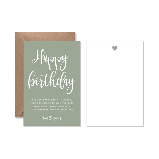 Cartes de vœux anniversaire personnalisée vert